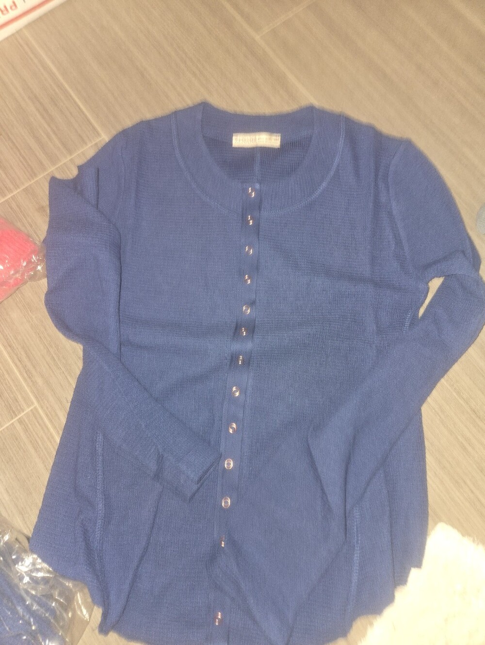 ZENANA layering Classic Crewneck Button-Front Women’s in Royal Blue
